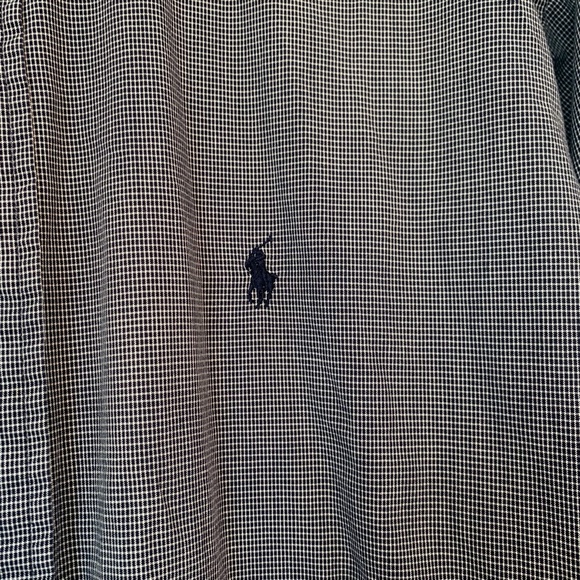 RALPH LAUREN Men's LS BLAIRE Cotton Button Up sz. M Shirt Gingham Check Blue - Picture 9 of 14